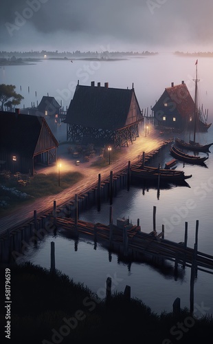 Ancient sailboat arriving i...