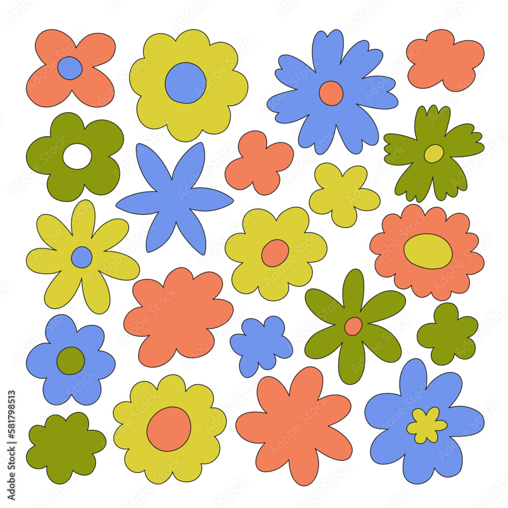 Floral elements isolated on white background. Groove style. Beautiful flowers can be used as creating card, invitation card for wedding, birthday and other holiday. Floral elements isolated on white background. Groove style. Beautiful flowers can be used as creating card, invitation card for wedding, birthday and other holiday.