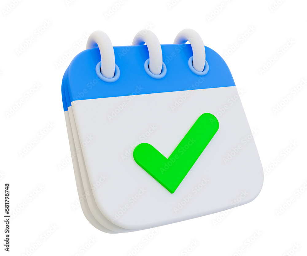 3d minimal time management concept. schedule organization. event confirmed. Calendar with a green check mark. 3d illustration. 3d minimal time management concept. schedule organization. event confirmed. Calendar with a green check mark. 3d illustration.