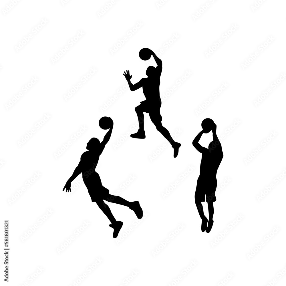 basketball player vector illustration for icon,symbol or logo. basketball player silhouette