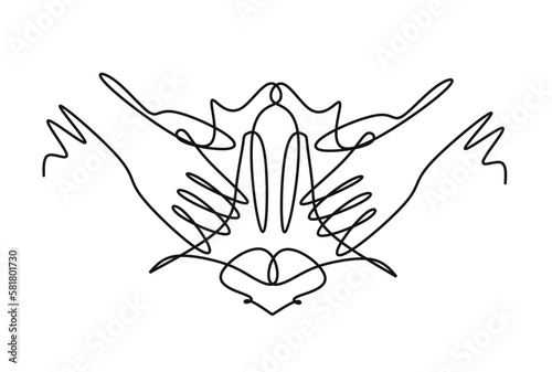 Continuous one line drawing of baker kneading or making dough 