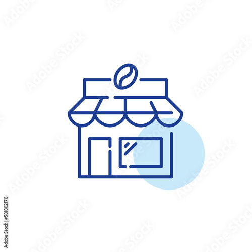 Coffee shop. Pixel perfect, editable stroke line icon