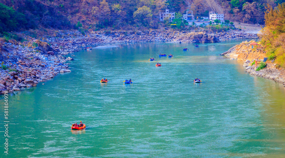 rafting on the river Ganges in Rishikesh India