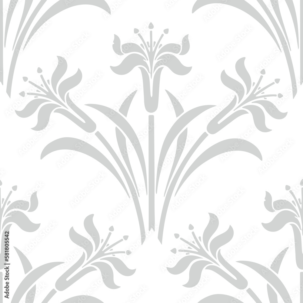 Subtle Blossom Ornament. Decorative vector seamless pattern. Repeating background. Tileable wallpaper print.