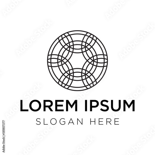abstract circle logo illustration isolated on white background