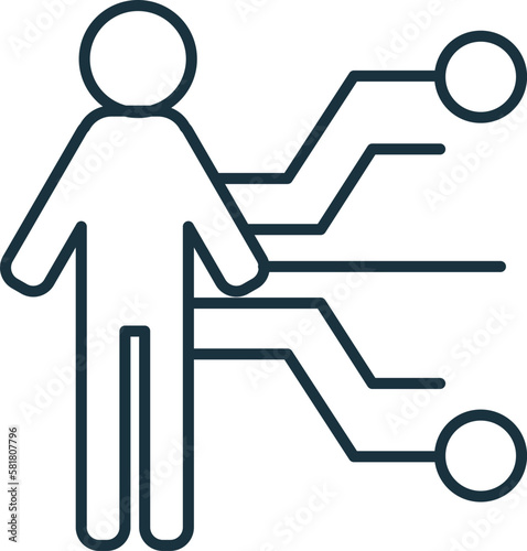 Body Sensors outline icon. Simple element from healthcare innovations collection. Creative Body Sensors line icon for web design, templates, infographics and more