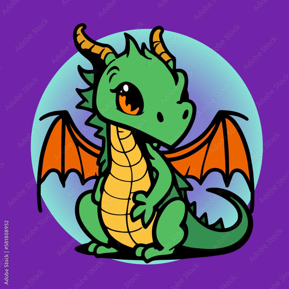 Dragon mignon mascotte cartoon dessin Dragon mignon mascotte cartoon dessin