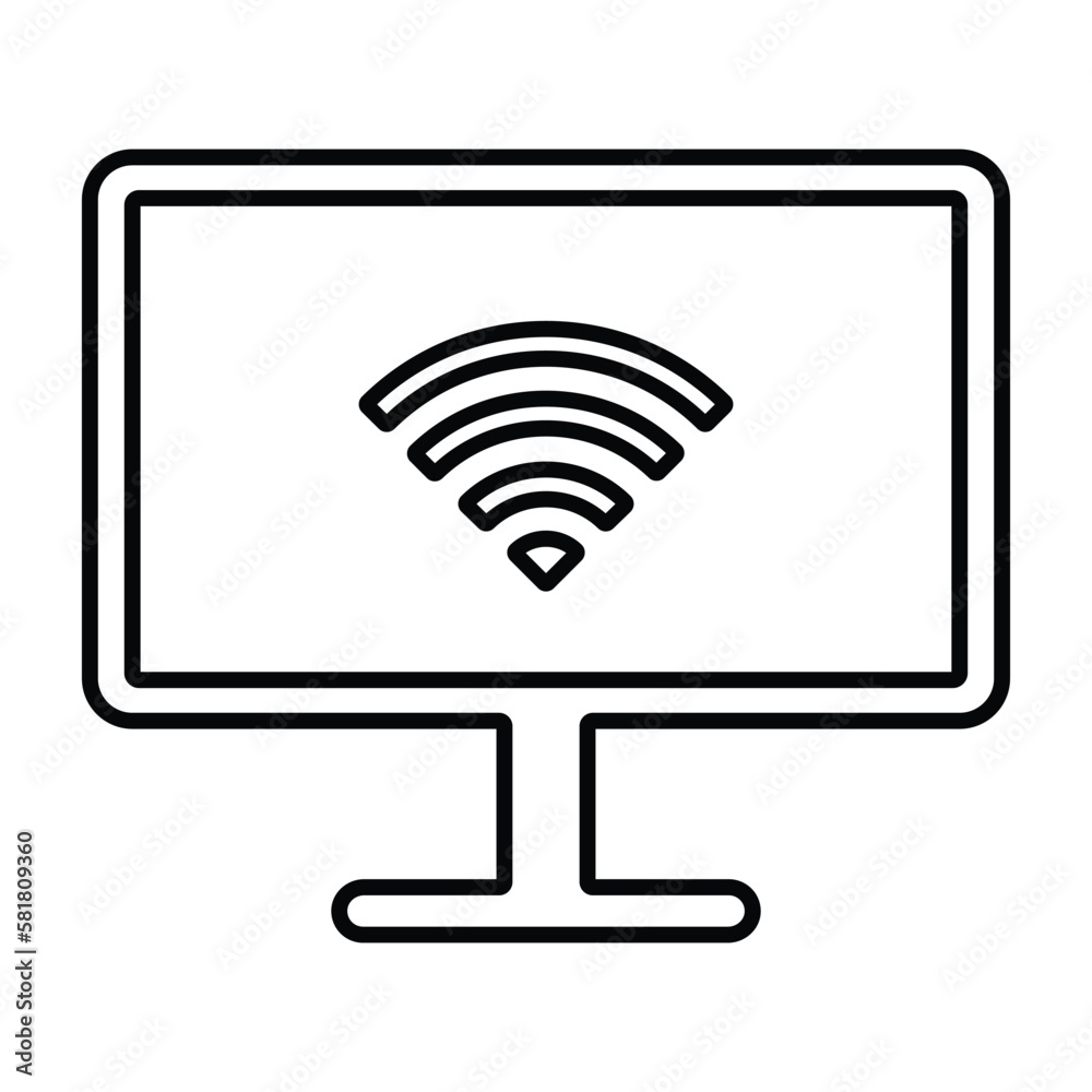 Wifi internet sign icon in flat style. Wi-fi wireless technology vector illustration Wifi internet sign icon in flat style. Wi-fi wireless technology vector illustration