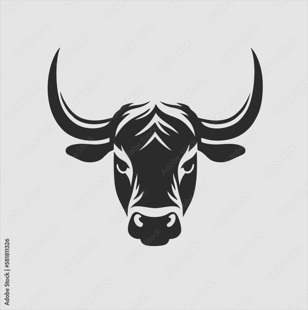 Buffalo head design vector on white background. Wild animal. Easy to edit layered vector illustration. Buffalo head design vector on white background. Wild animal. Easy to edit layered vector illustration.