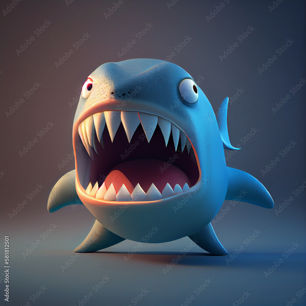 Funny Cartoon Shark Character Funny Cartoon Shark Character