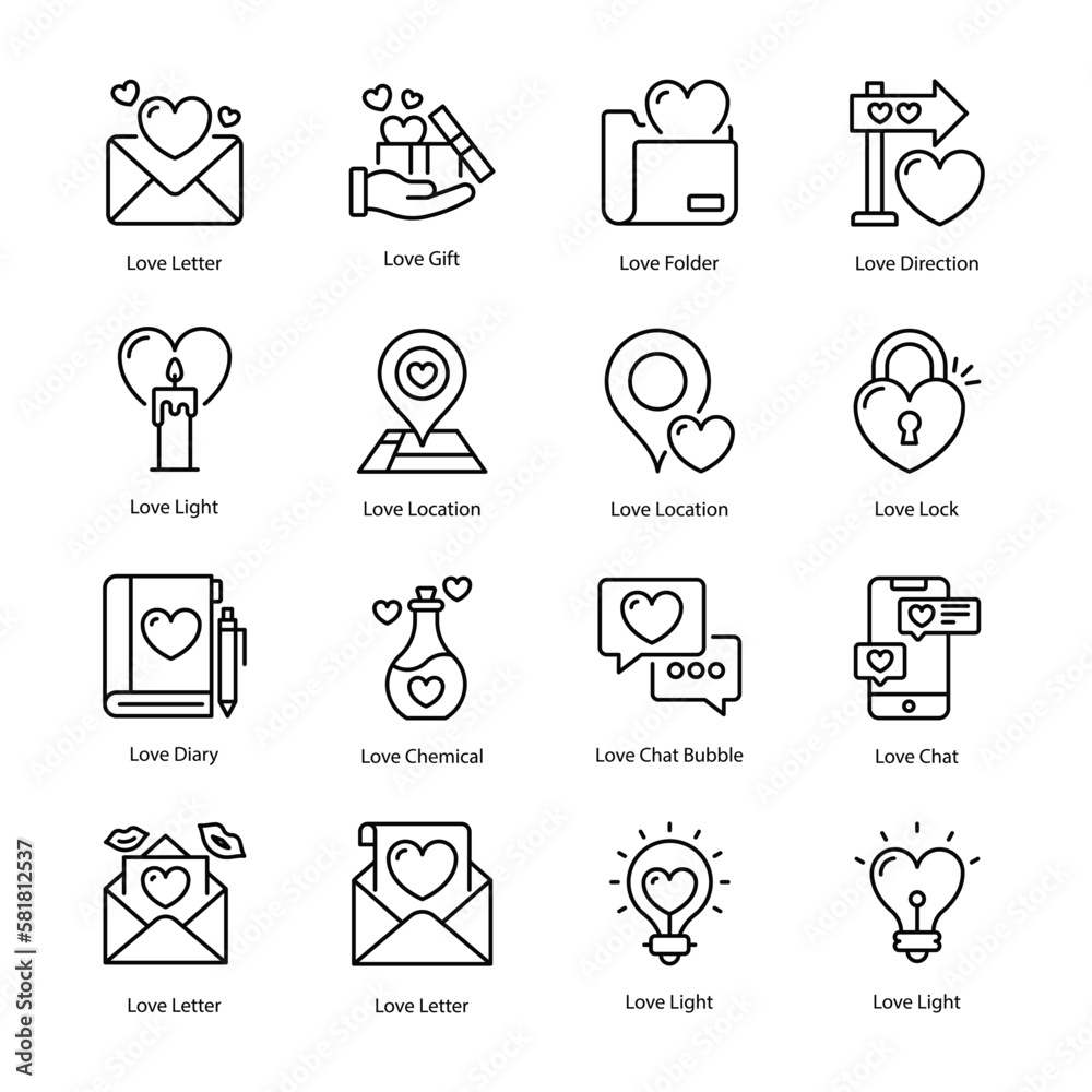 Love vector outline icon style illustration. EPS 10 File Set 3 Love vector outline icon style illustration. EPS 10 File Set 3