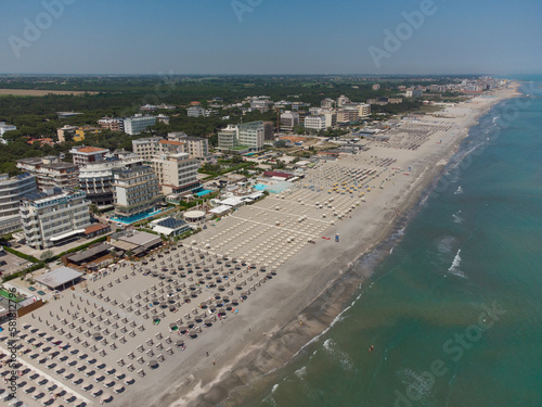 fotografia aerea della costa romagnola