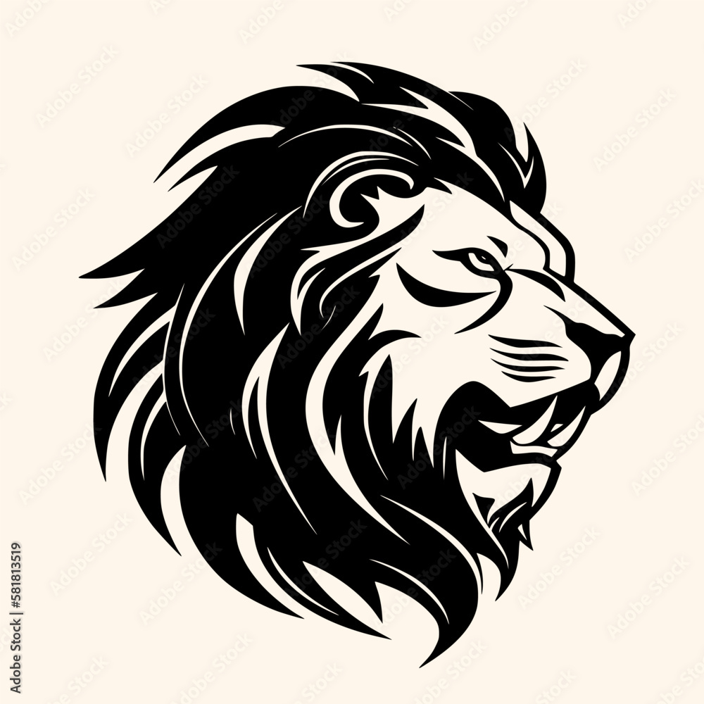 Lion head vector for logo or icon, drawing Elegant minimalist style Illustration Lion head vector for logo or icon, drawing Elegant minimalist style Illustration