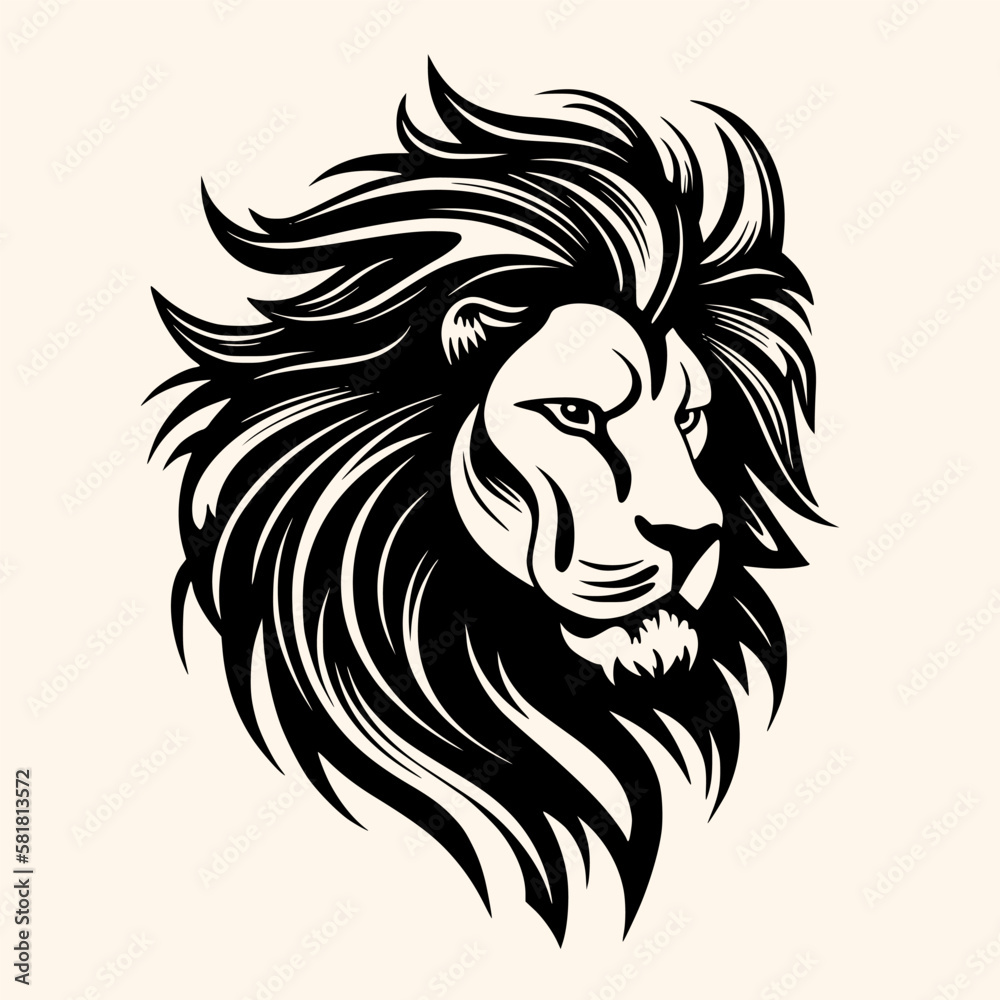 Lion head vector for logo or icon, drawing Elegant minimalist style Illustration Lion head vector for logo or icon, drawing Elegant minimalist style Illustration