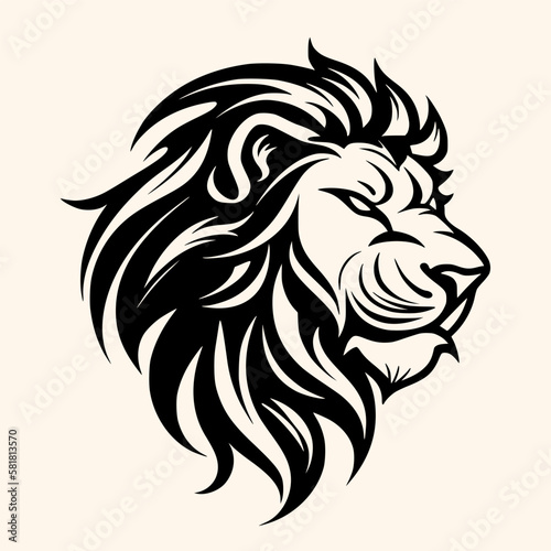 Lion head vector for logo or icon  drawing Elegant minimalist style Illustration