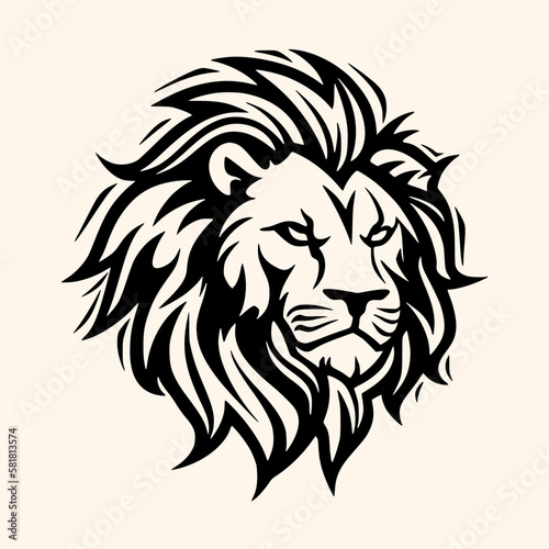 Lion head vector for logo or icon, drawing Elegant minimalist style Illustration © Nazar