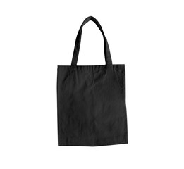 Black bag canvas tote bag on transparent background