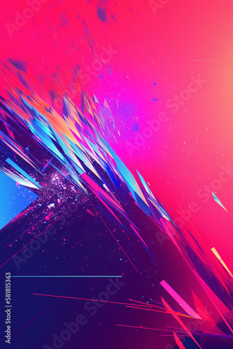 Abstract Neon Stardust Illustration - AI Generated