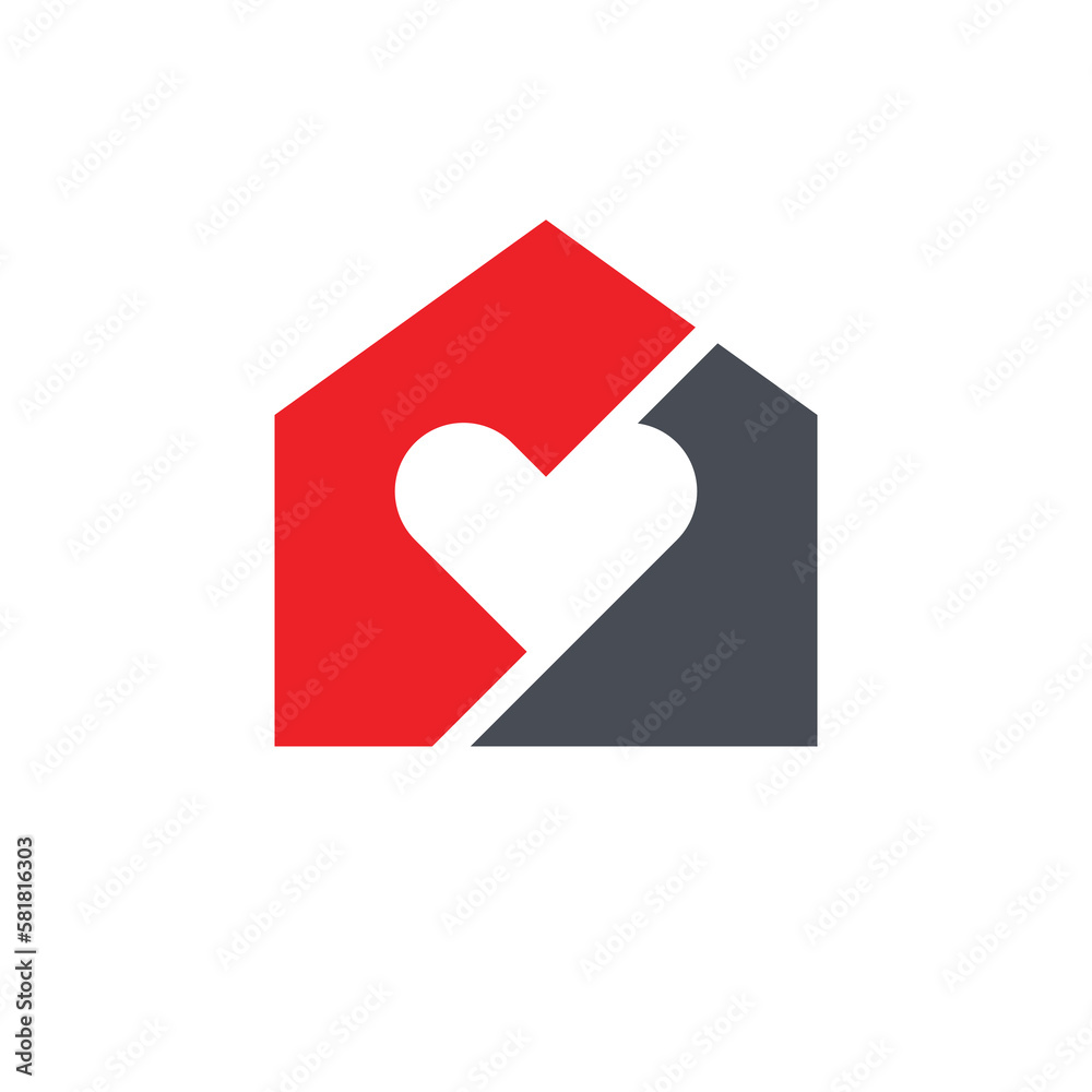 House with heart logo icon design, sweet home logo vector House with heart logo icon design, sweet home logo vector