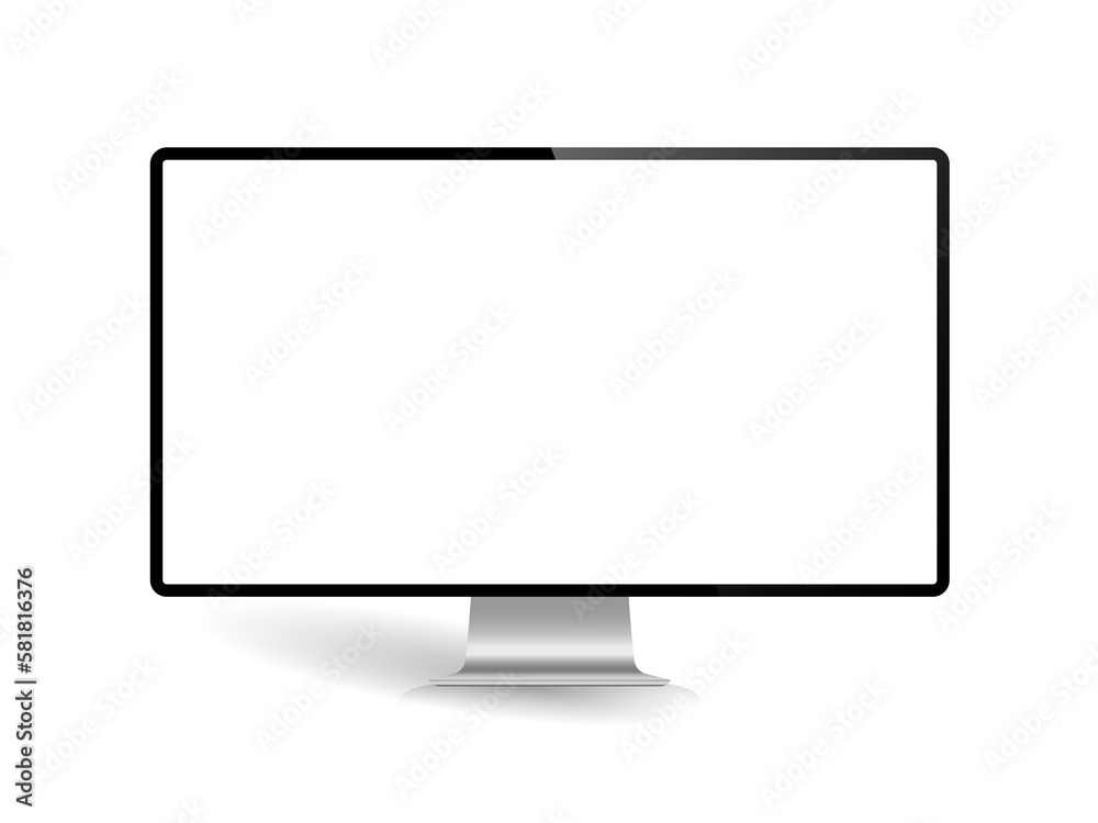 Isolated desktop pc monitor mockup without background with blank screen. Stock royalty free illustration Isolated desktop pc monitor mockup without background with blank screen. Stock royalty free illustration