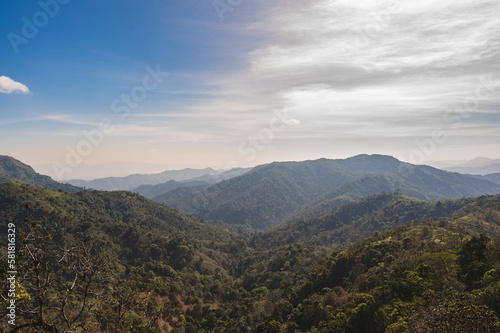 Beautiful landscape view and layers mountains on khao khao chang phueak mountian.Thong Pha Phum National Park's highest mountain is known as Khao Chang Phueak © Sumeth