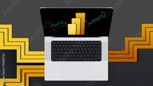 analytics and monitoring on web report dashboard monitor concept and vector illustration design for web landing banner background