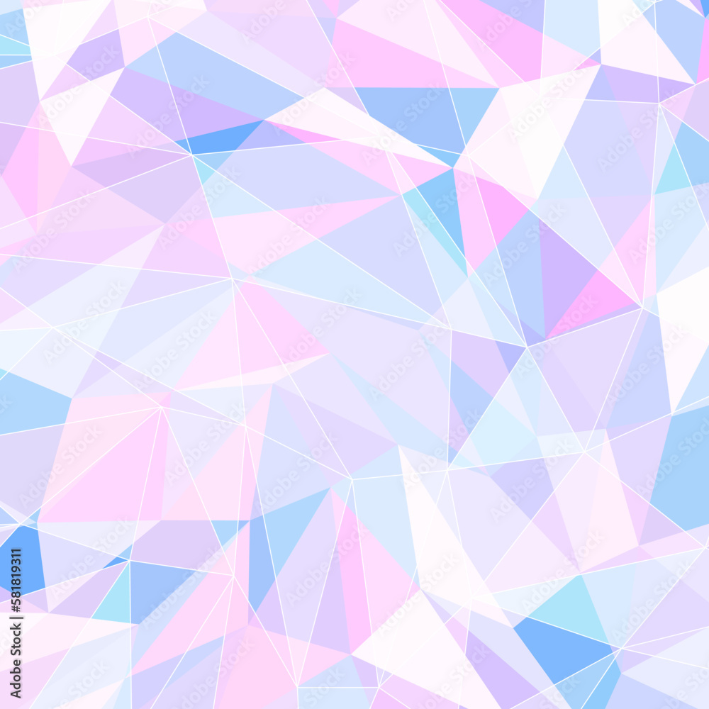 Obraz premium 背景イラスト_三角形モザイク_パステルカラー