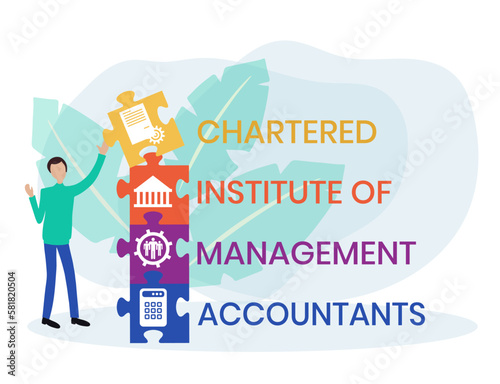 CIMA - Chartered Institute of Management Accountants acronym. business concept background. Vector illustration for website banner, marketing materials, business presentation
