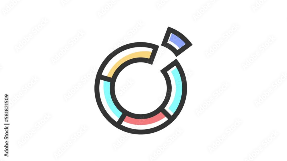 Business Graph on white background, animated icon. Business Graph on white background, animated icon.