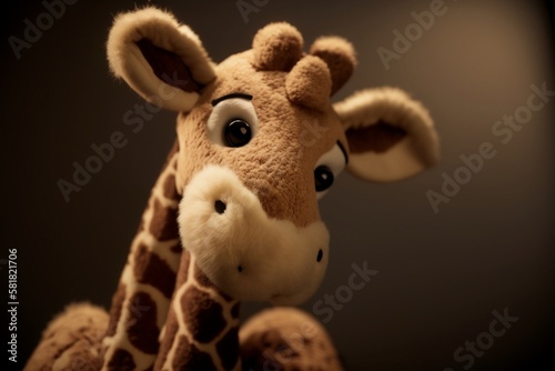 Giraffe plush toy close-up made by generative ai © Nld