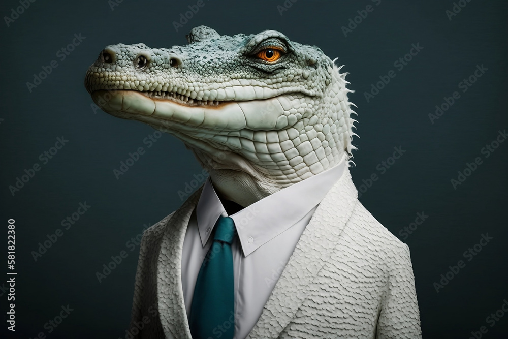 The alligator in a business suit: a fierce and formidable executive. Generative AI The alligator in a business suit: a fierce and formidable executive. Generative AI