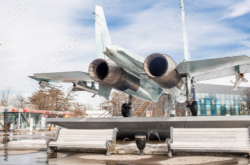 Russia, Moscow. The SU-27 military fighter at VDNH (VVC). photo