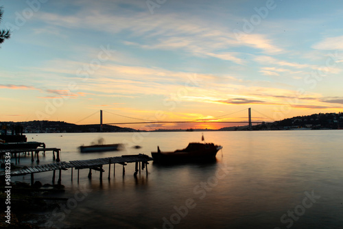 15 July Martyrs Bridge in the Sunset Photo  Beylerbeyi Uskudar  Istanbul Turkiye