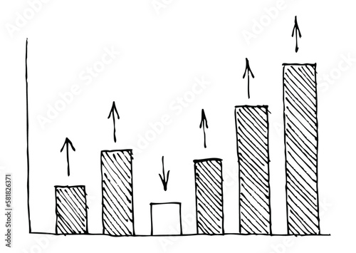 business graph with arrow