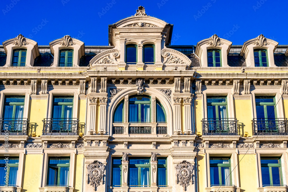 Naklejka premium Colonial architectural features in Oviedo, Asturias, Portugal