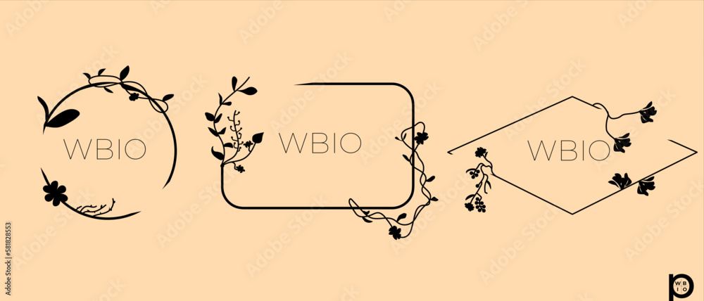 Vector design templates in simple modern style with copy space for text, flowers and leaves - wedding invitation backgrounds and frames, social media stories wallpapers, luxury stationery