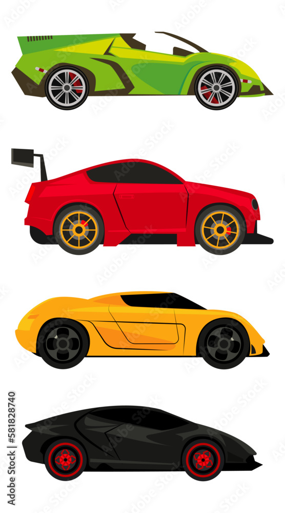 Siper car vector template on white background. Business isolated.