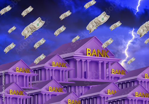 Bank building is collapsed....