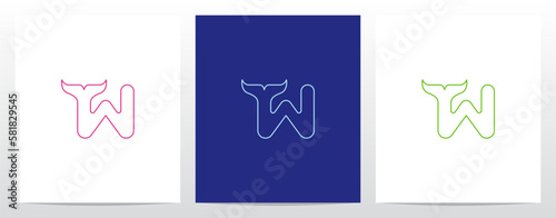 Outlines Fish Tail On Letter Logo Design W