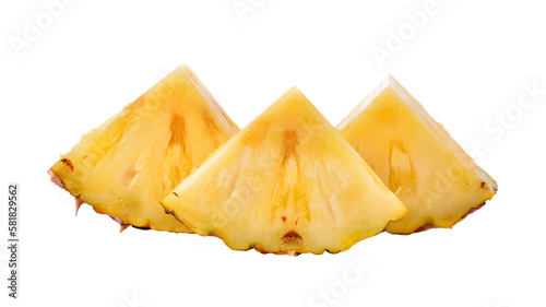 pineapple with slices isolated on transparent png