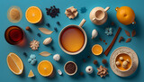 Illustration Tea with many ingredients. Generative AI