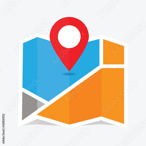 Free Download Modern style flat design icon pin map, vector illustration - GFXLoad