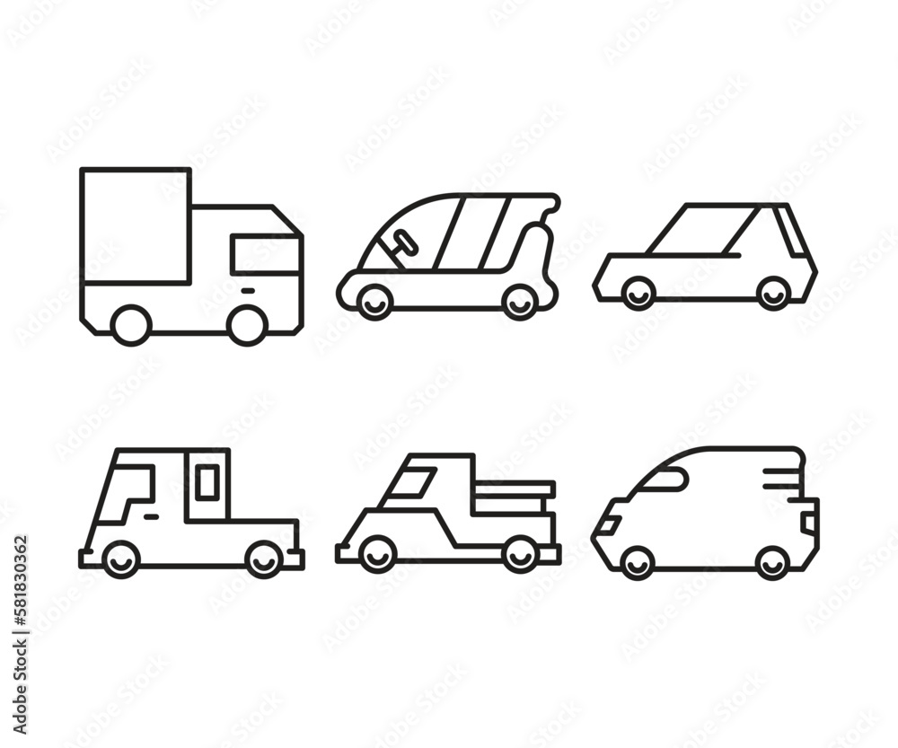 car and transportation icons set vector illustration