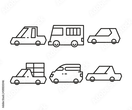 car and transportation icons set vector illustration