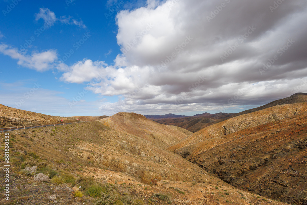 View of the Fuerteventura landscape from the Mirador Astronomico viewpoint