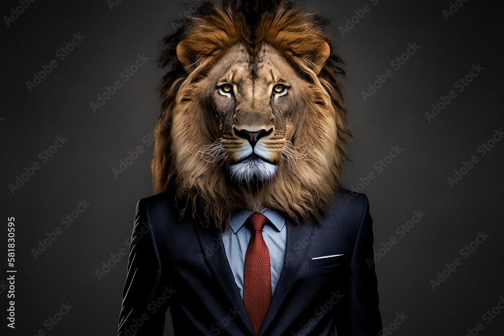 The lion in a business suit: the king of the corporate jungle. Generative AI The lion in a business suit: the king of the corporate jungle. Generative AI