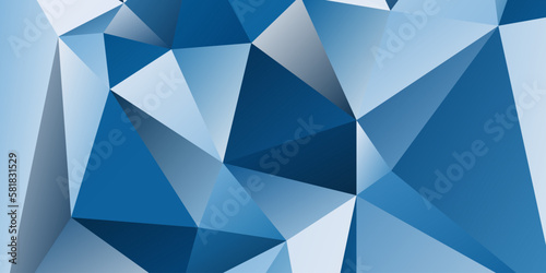 Abstract Blue Triangle Geometric Background, Vector Illustration. © dinadankersdesign