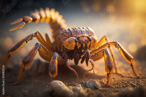 Close-up of a scorpion  generative ai
