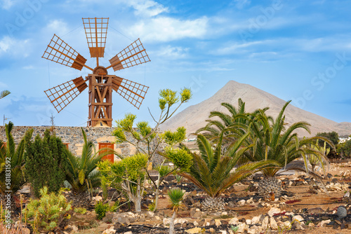 Windmill near Tindaya on the island of Fuerteventura