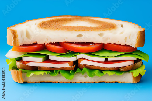 Apetite sandwich for breakfast. AI Generated